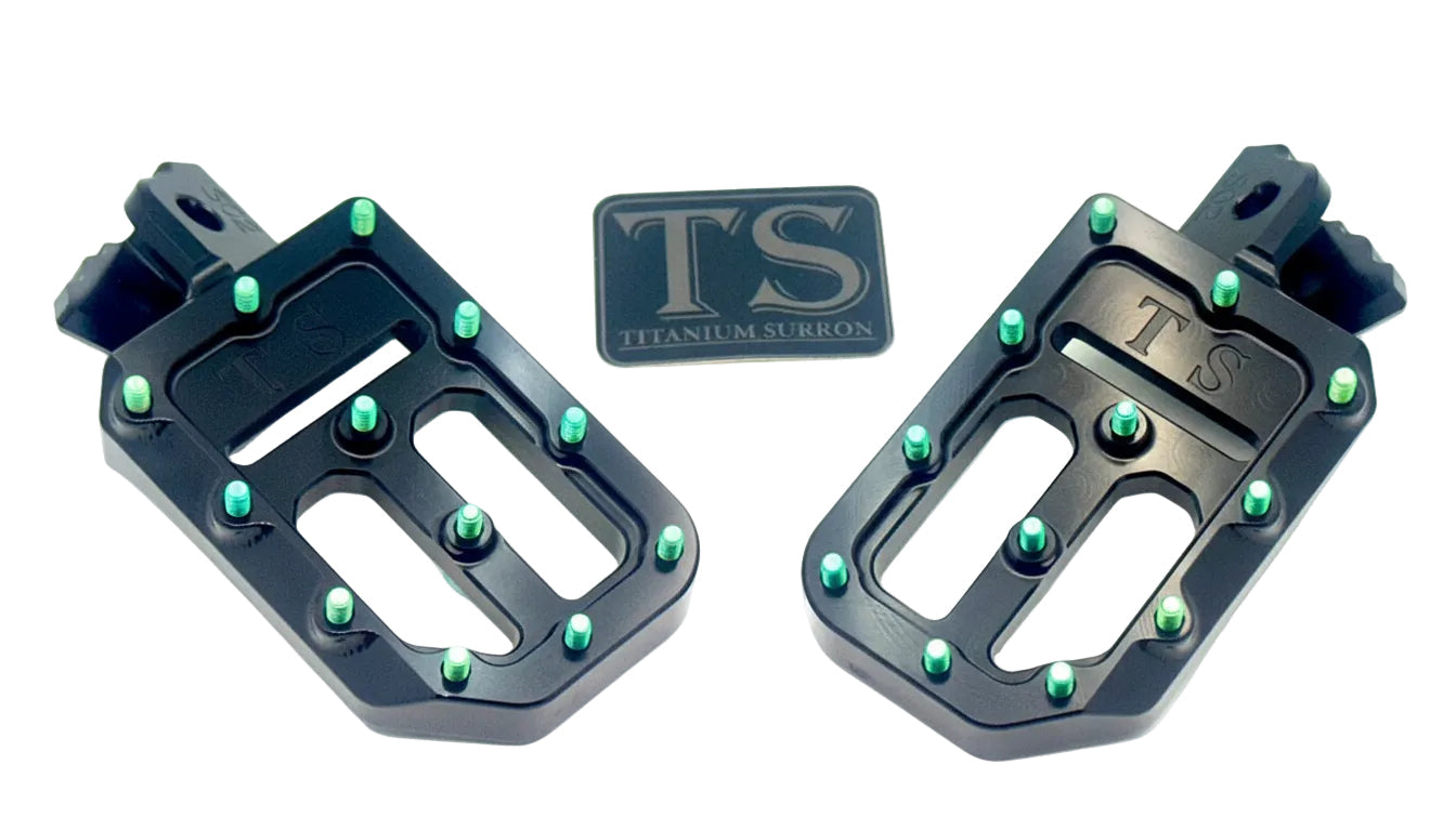 TS Foot Pegs W/ Titanium Grips for Most E-moto