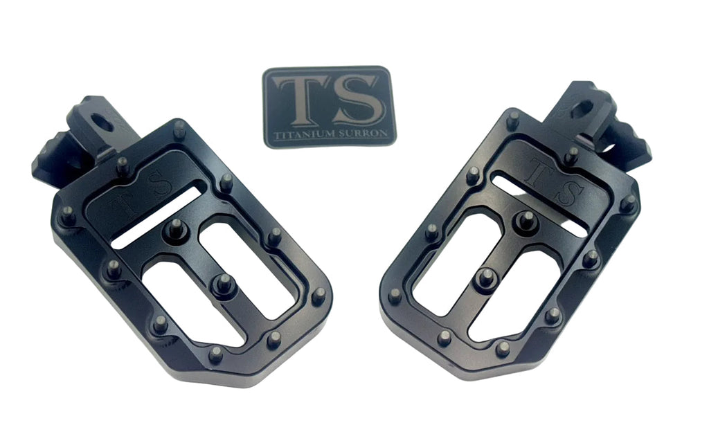 TS Foot Pegs W/ Titanium Grips for Most E-moto