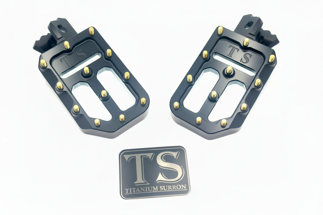 TS Foot Pegs W/ Titanium Grips for Most E-moto