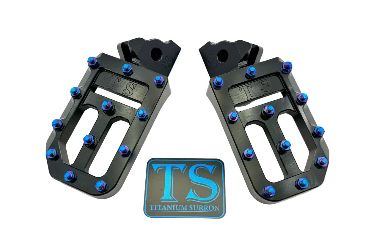 TS Foot Pegs W/ Titanium Grips for Most E-moto