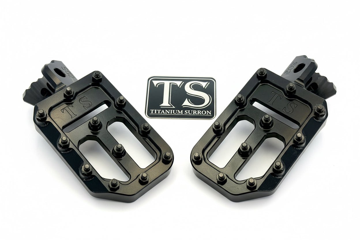 TS Foot Pegs W/ Titanium Grips for Most E-moto